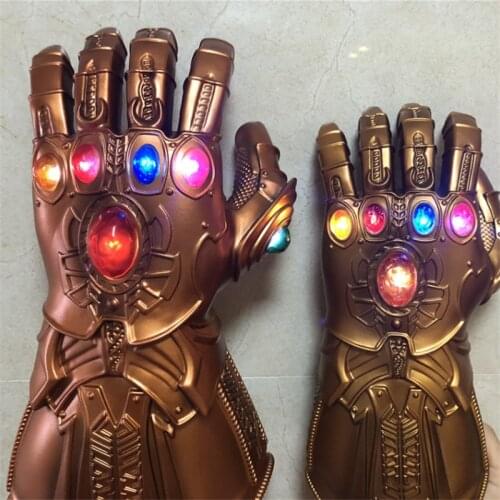 Super Hero Weapon Gloves Cosplay LED Light Action Figure Gauntlet Gloves Prop Halloween Kids Gift