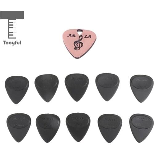 Tooyful Guitar Pick Plectrum Pendant +Box of 10Pcs Non Slip Guitar Picks Plectrums