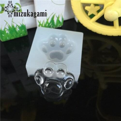 1pcs UV Resin Jewelry Liquid Silicone Mold Dog Foot Print Silicone Charms Molds For Silicone Resin Mold For Jewelry Making