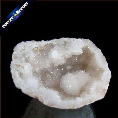 111g Natural Crystal Agates White Crystal Hole Decoration Ore White Lucky Healing Specimens Home Decoration Furnishing LS555