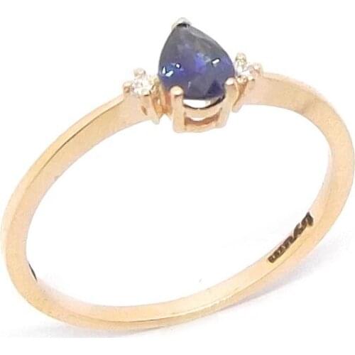 14k Gold Natural Drop Sapphire Light Ring PY1791-8