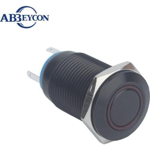 16mm Black RGB Color Ring Illuminated Push Button Switch (Common Anode and Cathode)