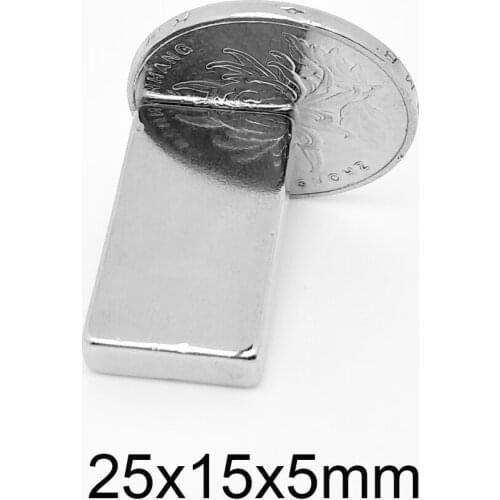 2~30PCS 25x15x5mm Block Strong Powerful Magnets N35 Neodymium Magnet Sheet 25x15x5 Permanent NdFeB Magnets 25*15*5