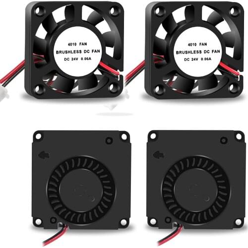 2PCS 40x40x10mm 24V Creality Ender 3 4010 40mm Extruder Hot End Cooling Fan and 2PCS DC 24V Turbo Fan Blower Circle Fan