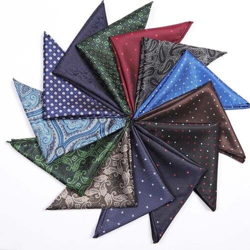 2019 Cashew Flower Point Handkerchief Mens Pocket Towel Floral Pocket Square Business Chest Towel Hanky Gentlemen Suit Hankies