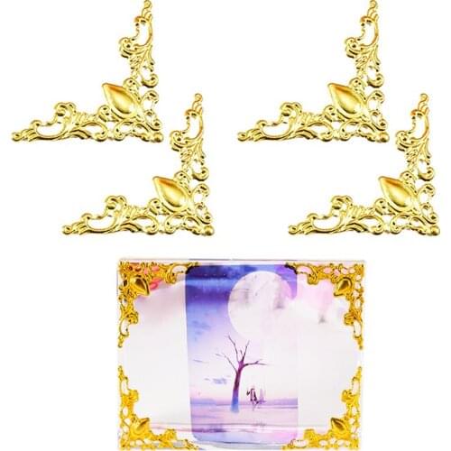 4PCS Metal Mould Hollow-out Triangle Mini Decorative Craft DIY Mini Metal Filigree Mold epoxy resin molds for jewelry