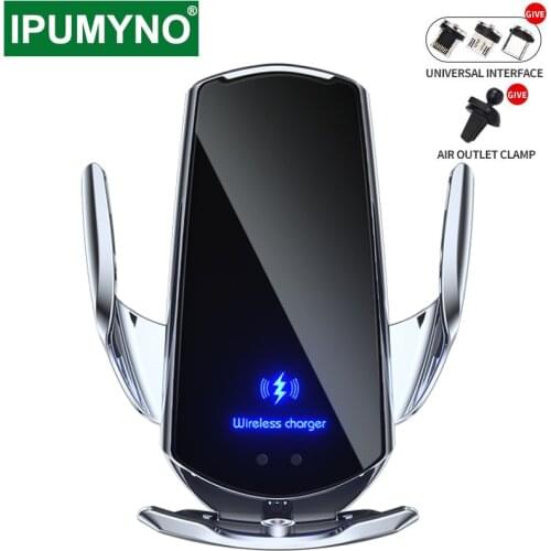 Car Wireless Chargers Automatic 15w Qi For Iphone 12 Mini Pro Max 11 Xs Xr X 9 8 Plus Magnetic Support Phone Holder Accessories