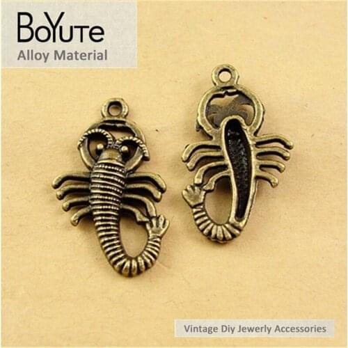 BoYuTe (60 Pieces/Lot) 29*19MM Wholesale Antique Bronze Plated Vintage Scorpion Alloy Charms Pendant Jewelry Findings