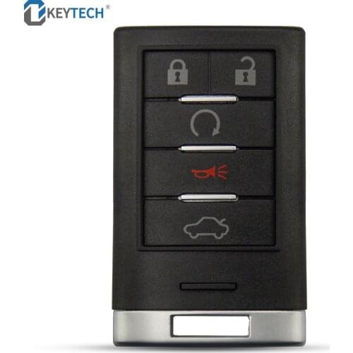 OkeyTech 5 Button Remote Car Key Shell Fob Case For CADILLAC ATS SRX STS CTS DTS Replacement Keyless Entry Key Cover Uncut Blade