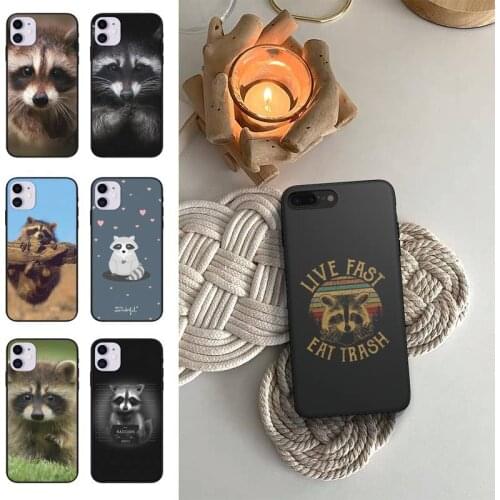 Cute Raccoon Accessories Phone Case Fundas Shell Cover For Iphone 6 6s 7 8 Plus Xr X Xs 11 12 13 Mini Pro Max