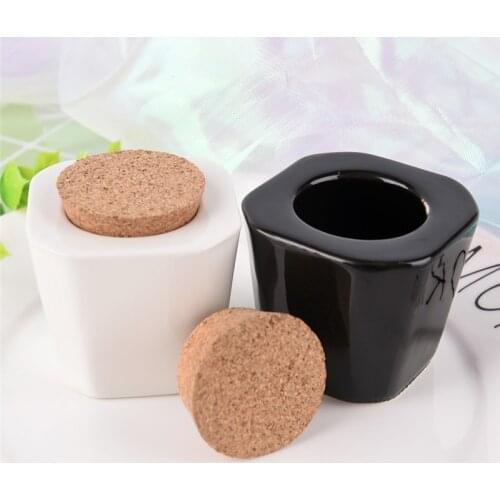 Porcelain Material White/black Color Nail Art Acrylic Glass Dappen Dish Liquid Powder Container