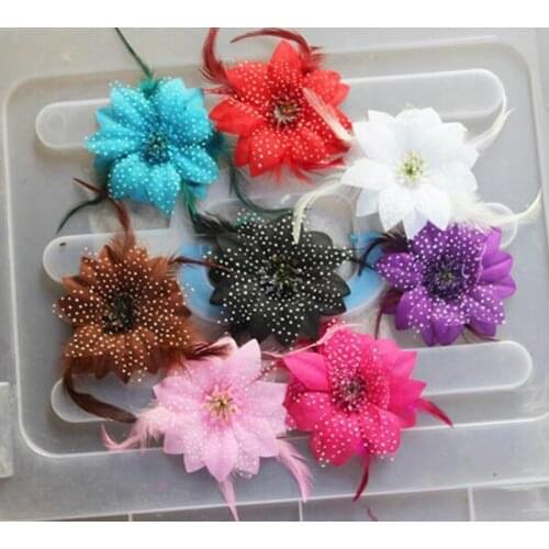 Headdress Flower Hairpin Multicolor Optional hair clip Brooch Clip Headwear Dance Shiny Hair Pins Feather BD003
