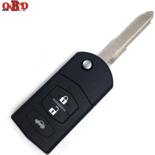 HKOBDII High quality,For Mazda 2 Flip Remote Key 3 Buttons 433MHZ with 4D63 chip M2