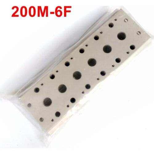 200M-6F Solenoid Valve Manifold With Screws & Rubber 6 Station Base Board 4V210/ 4A210