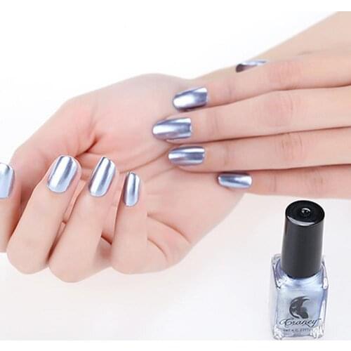 6ml Mirror Effect Nail Polish Metallic Nail Art Glitter Shiny Pigment Varnish Manicure Nail Painting Polish