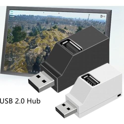 Small Mini Card Reader Notebook Computer Black And White USB 2.0 High-speed Transmission Splitter Hub Extender Device