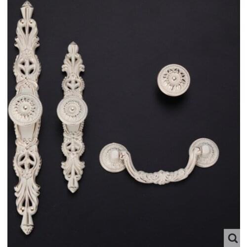 Metal pull handles knob ivory color solid anodize for furniture door drawer cupboard cabinet closet wardrobe bedstand archaize