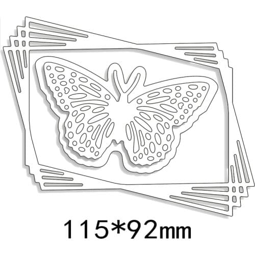 115*92mm butterfly frame new Metal Cutting Dies for decoration card DIY Scrapbooking stencil Paper Craft Album template Dies