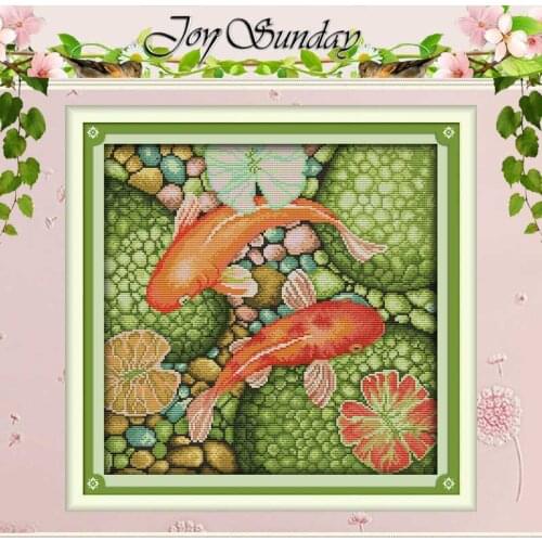 The Red Carp Patterns Counted Cross Stitch 11CT 14CT Cross Stitch Set Wholesale Animals Cross-stitch Kit Embroidery Needlework