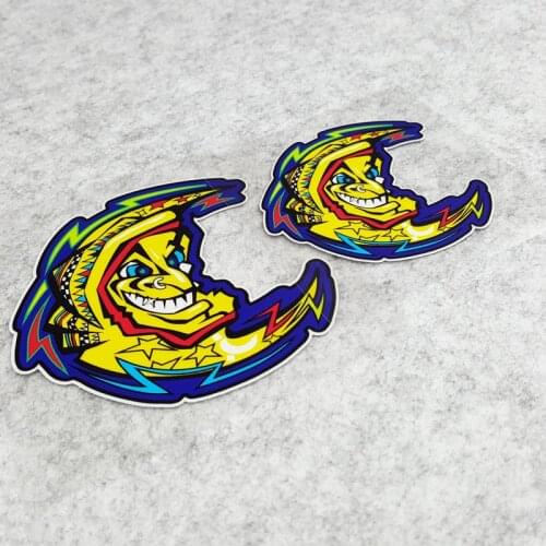 NO.S281 Gothic Blue Moon Rossi Motorcycle Motorbike GP Racing Stickers Reflective ATV Helmet Car Stickers and Decals