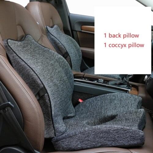 Car Lumbar Cushion Memory Foam Car Seat Cushion for Coccyx and Back Pillow Set Pillows for Chair Back Cushion Tailbone Pain