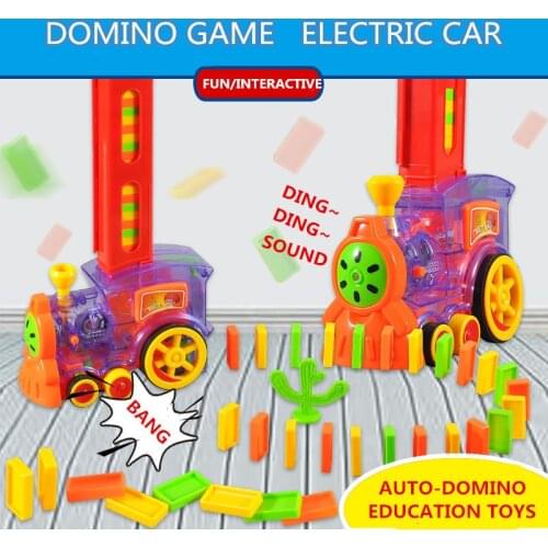 Domino Train for Kids Toys Children Electric Car Juguetes Vehicle Educational Game with Dominos Blocks