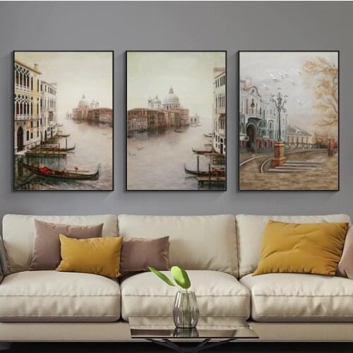 Retro Venice Water City Landscape Posters And Prints Nordic Wall Art Picture Canvas Paintings Living Room Decoration