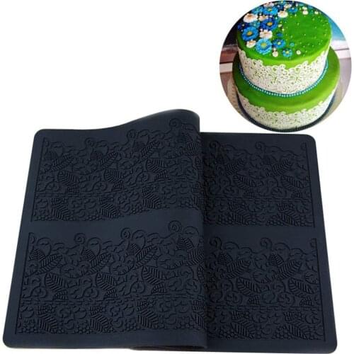 Silicone Mold Lace Fondant Cake Mold Embossed Lace Paste Baking Mat Sugar Craft Cookie Pastry Wedding Cake Decorating Tool