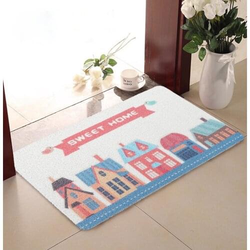 Modern Anti-Slip Doormat Printed Kitchen Bathroom Rug Home Welcome Rugs Toilet Shower Floor Carpet Indoor Footmat