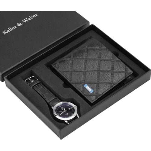 Special Gifts Watch Wallet Gifts Set Quartz Watch Leather Wallet Date Watch Xmas Gifts To Dad Husband Son Men Reloj Hombre