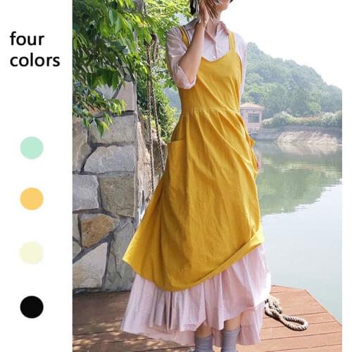 Vintage apron floral baking kitchen coffee overalls cotton and hemp garden apron aprons for girl apron dress apron kitchen