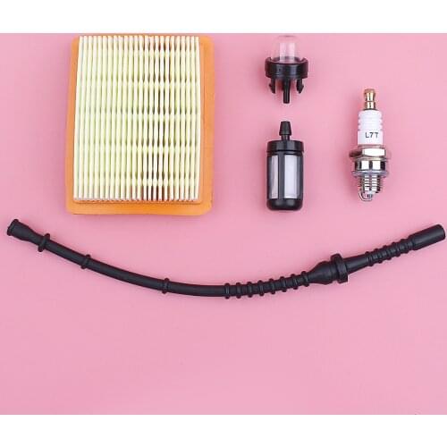 Air Fuel Filter Line Hose Primer Bulb Spark Plug Kit For Stihl FS120 FS200 FS250 FS300 FS400 FS450 String Trimmer Engine Part