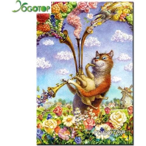 Needlework DIY Diamond Painting Cross Stitch Home Decor Cat Diamond Mosaic Pattern Full Square Diamond Embroidery VS353