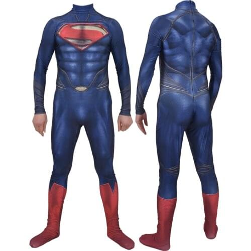 Adults Kids Man of Steel Cosplay Costumes Zentai Suit Superhero Halloween Bodysuit