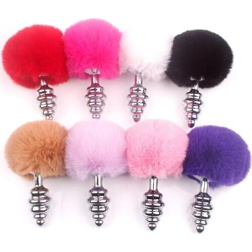 Women Sexy Metal Anal Toys Butt Plug Stainless Steel Anal Plug Pokemon Bunny Girl Tail for Adult Couples SM Products