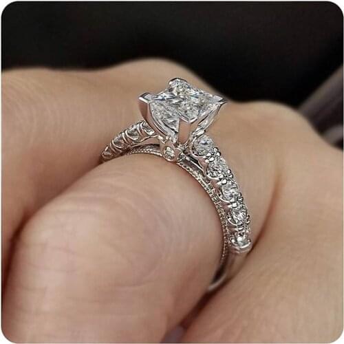 14K Gold Princess Real Diamond Ring for Women Anillos Mujer Bizuteria Gemstone Femme Diamond Jewelry Anel Gold Rings jewerly