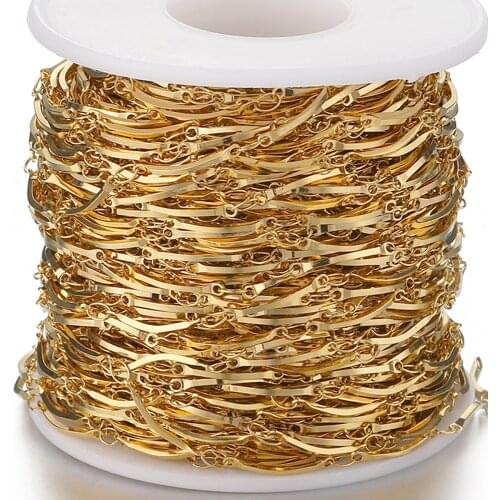 1Meter DIY Stainless Steel Chains for Jewelry Making Bracelet Necklace Gold Sticks Chain Anklet Accessories Components No Fade