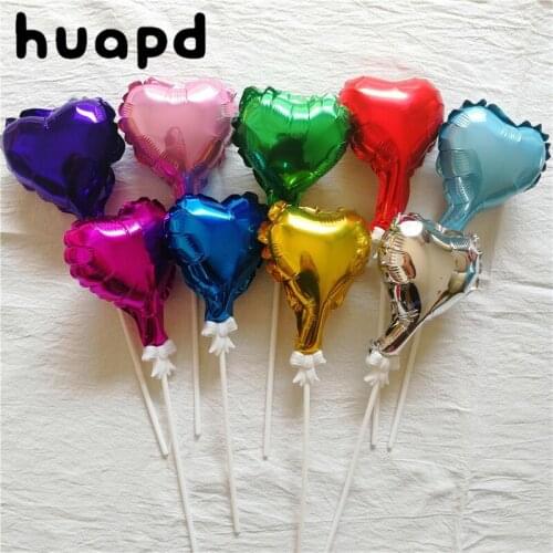 10/20pcs 5 Inch Aluminum Foil Star Balloon Heart Shaped Balloon Wedding Cake Decoration Birthday Baby Shower Party Decoration