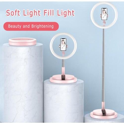 10 Inch USB LED Ring Light 5V Photography Flash Lamp With 165cm Round Base Stand For Makeup Youtube Video Dimmable Lighting