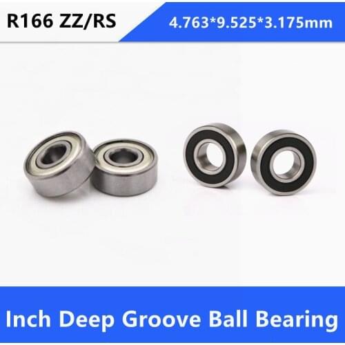 100pcs R166 RS R166-2RS R166ZZ R166 ZZ Z Miniature mini sealed Deep Groove Ball bearing 4.762x9.525x3.175mm