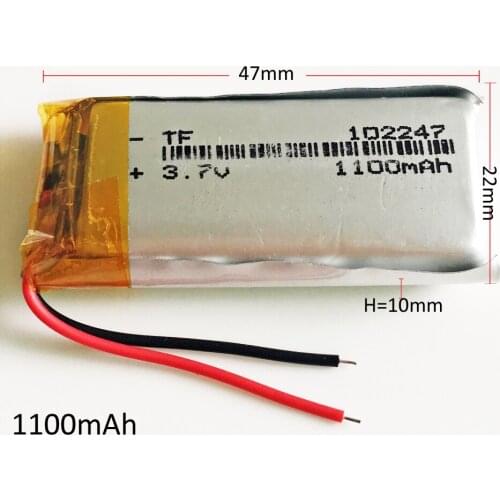 102247 3.7V 1100mAh Lithium Polymer Li-Po Rechargeable Battery Cell For MP3 GPS PSP DVD video game PAD E-books tablet PC Laptop