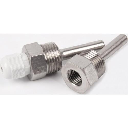 12mm Outer diameter, 22/80/130mm Thermowell, Thread 1/2" (DN15) Stainless Steel 304 Waterproof Solar Temperature Sensor
