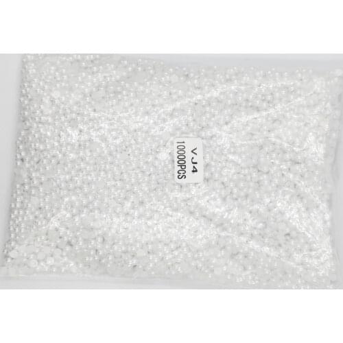 2mm~25mm All Size Pure White beige Color Flat back ABS round Half Pearl beads, imitation plastic half pearl beads