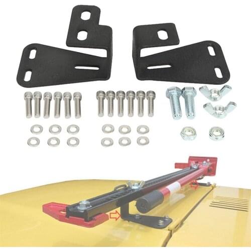 2PCS Hi-Lift Jack for Jeep Wrangler CJ 1944-1986 / YJ 1987-1995 / TJ 1997-2006 High Lift Jack Mount Hinge Mounting Hood Bracket