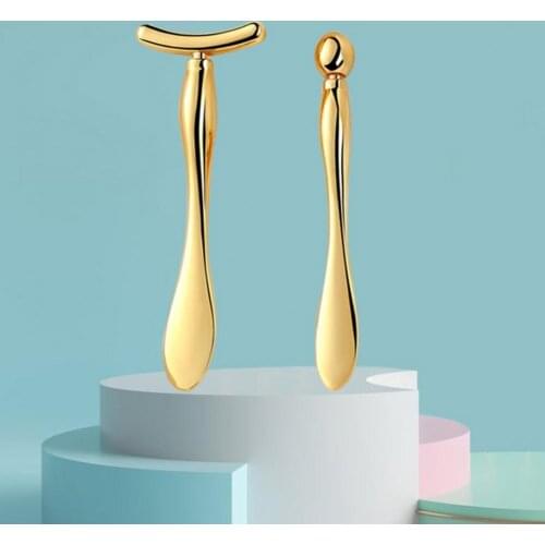 2Pcs Eye Massagers Eye Cream Applicator Compact Reduce Puffiness Anti Wrinkle Zinc Alloy U-shaped Facial Rollers for Girls