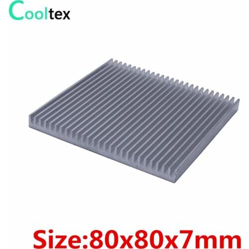 20pcs/lot 80x80x7mm Aluminum heatsink heat sink radiator for chip Electronic heat dissipation