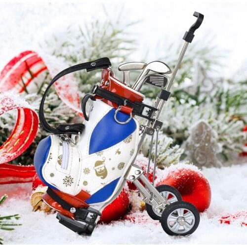 2020 New American Christmas Golf Pen Holder Unique Gift With 2 Gold Golf Balls Christmas Home Decoration For Dad Mother Annivers