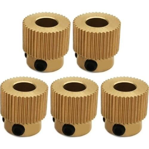 2021 5Pcs/Lot 3D Printer Extrusion Wheel Brass Gear Wheel 40 Tooth Gear for CR-10/10S Ender-3/3S 3D Printer Extruder Filament