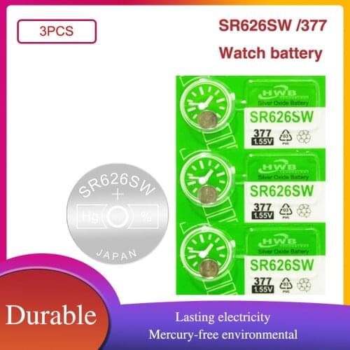 3pcs NEW Maxell Original 377 376 177 SR626SW 626 SR626 V377 AG4 Watch Battery Silver Oxide Button Coin Cell MADE IN JAPAN