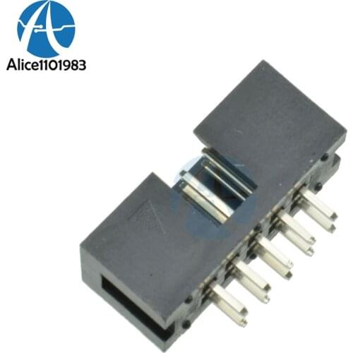 50PCS 2.54mm 2x5 Pin 10 Pin Straight Male Shrouded header IDC Socket Double-Row heade NEW